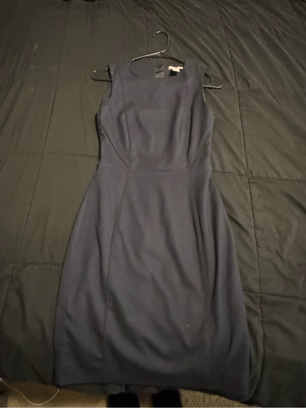 H&M Navy Sleeveless Midi Sheath Dress